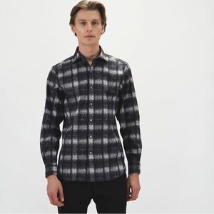 BUGATCHI Men’s size XXL Axel checkered long sleeve button down shirt Shaped Fit